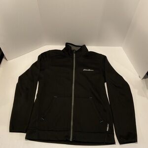 Eddie Bauer FreeHeat Softshell Jacket Men’s Small Black Fleece Lined Full Zip